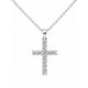 Pre Owned 9ct White Gold Diamond Cross and Chain ZC9